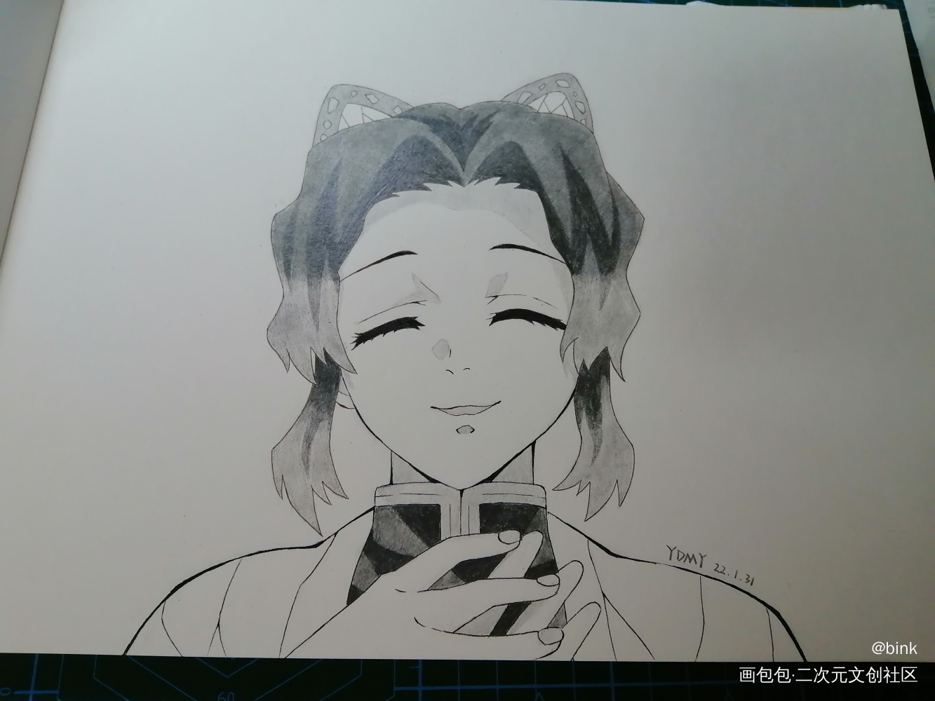 日常（三）_鬼灭之刃蝴蝶忍彩铅临摹绘画作品