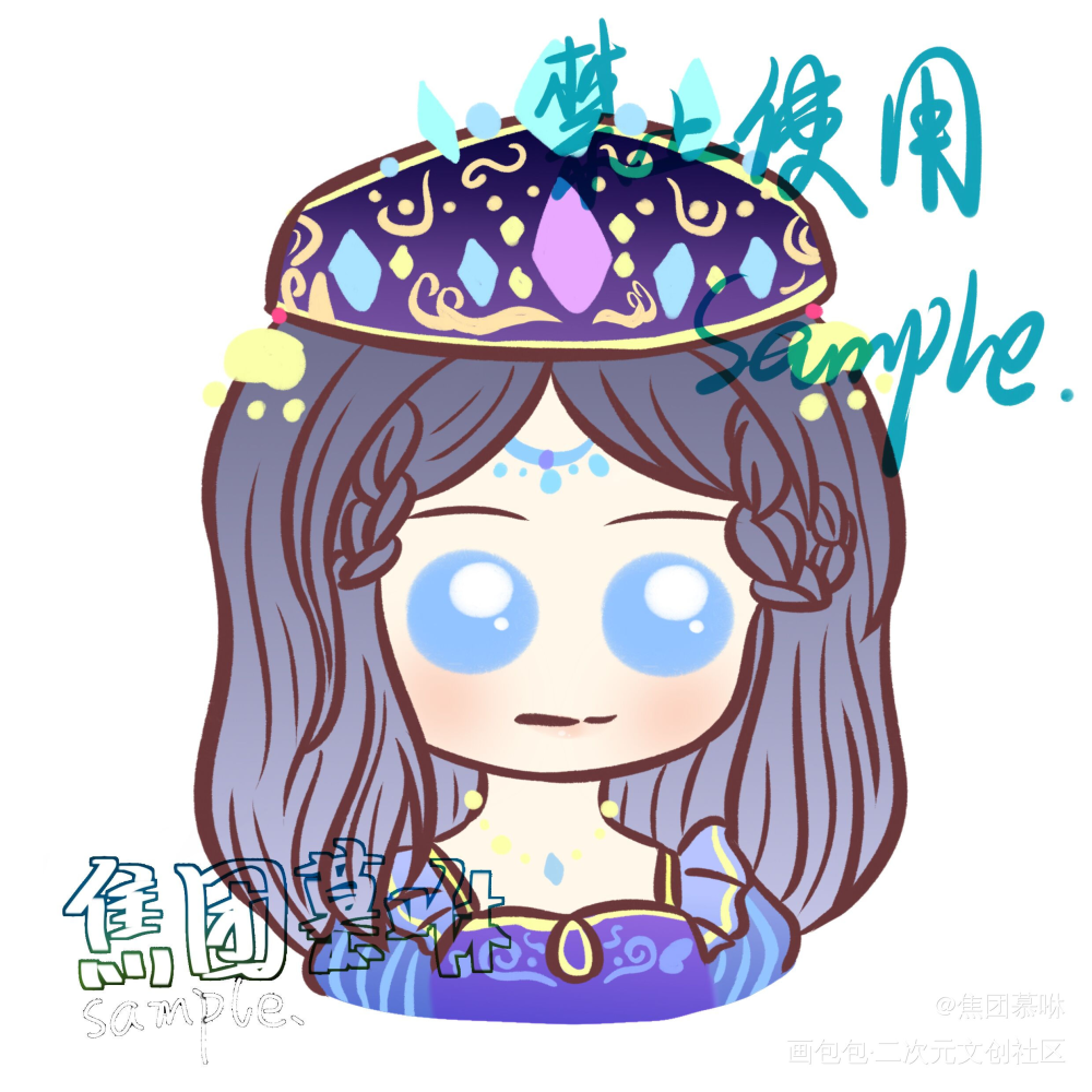 豆豆头_Q版指绘摸鱼约稿绘画绘画作品