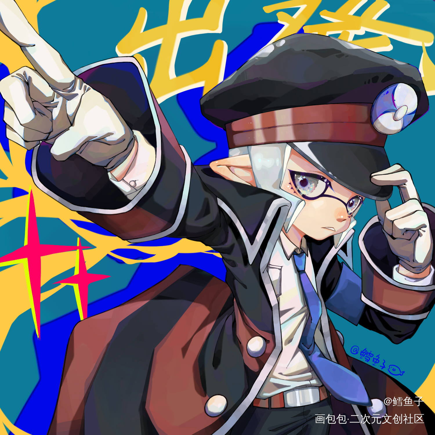 宝可梦黑白列车长_宝可梦splatoon绘画作品