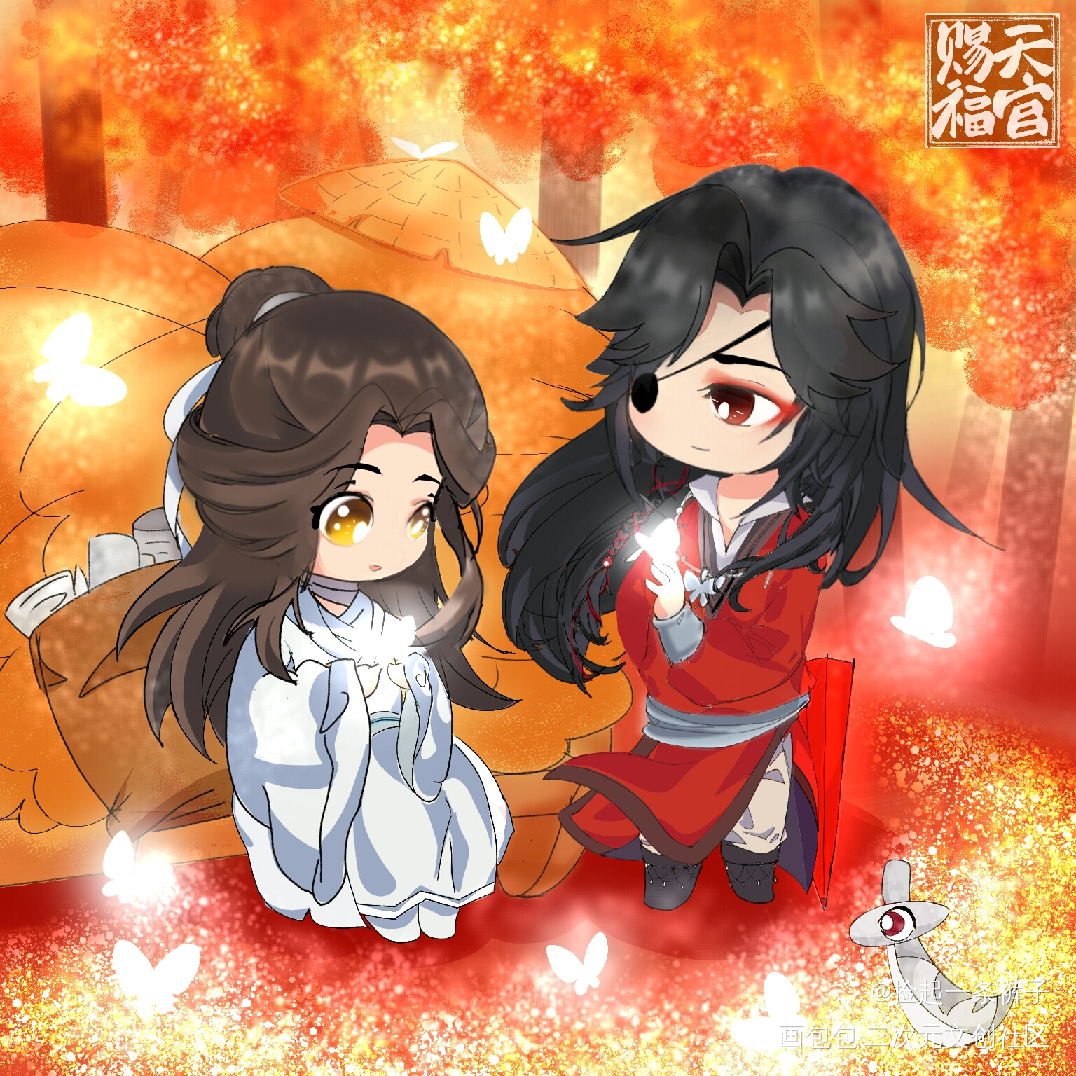 花怜永远热恋！！_天官赐福花怜摸鱼页我要上首推花城0610生日快乐摸鱼绘画绘画作品
