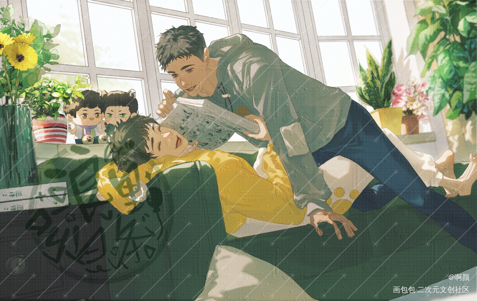 俞白-旧忆光年_小白杨188男团俞白绘画作品