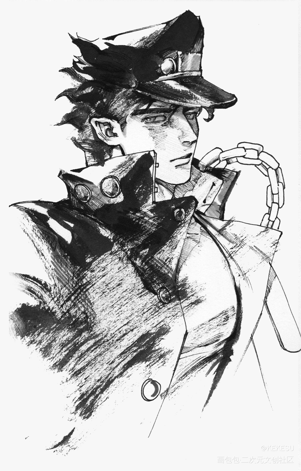 慢慢补档_JOJO的奇妙冒险空条承太郎手绘同人绘画绘画作品