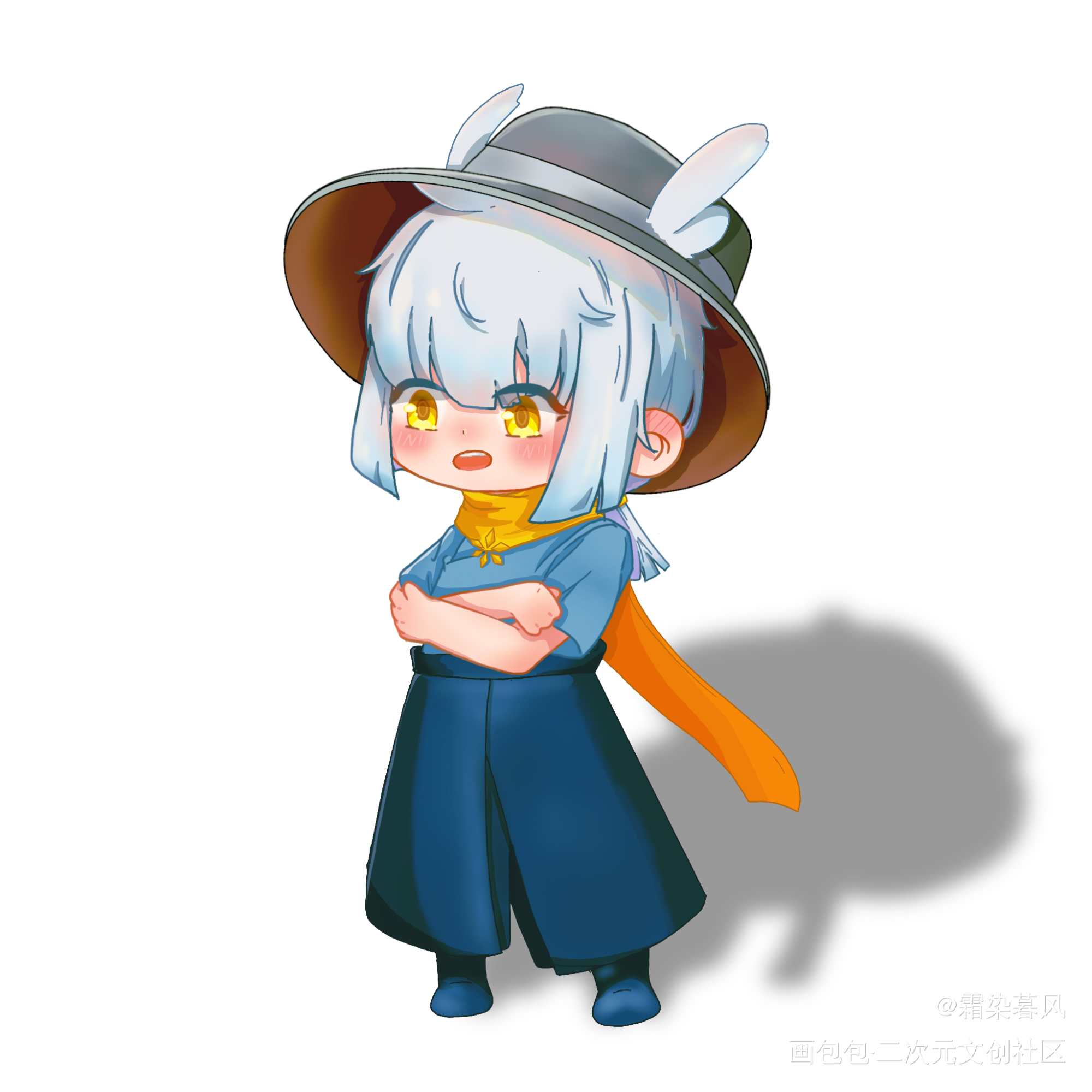 玩光遇的第一只鸟子好友开心～_光遇Q版绘画作品