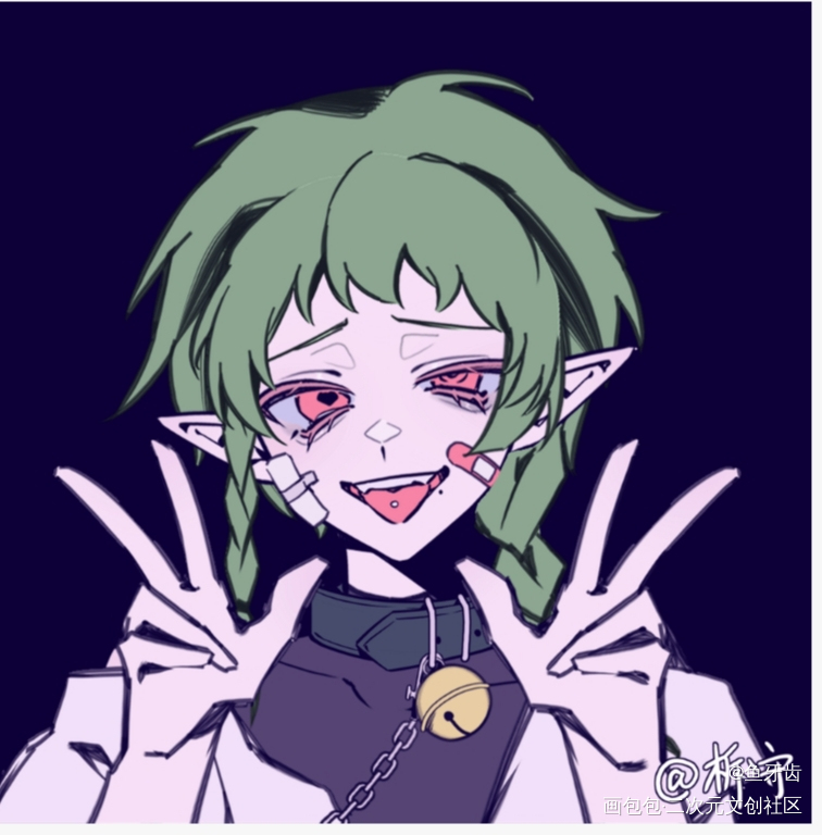 _指绘摸鱼约稿绘画作品