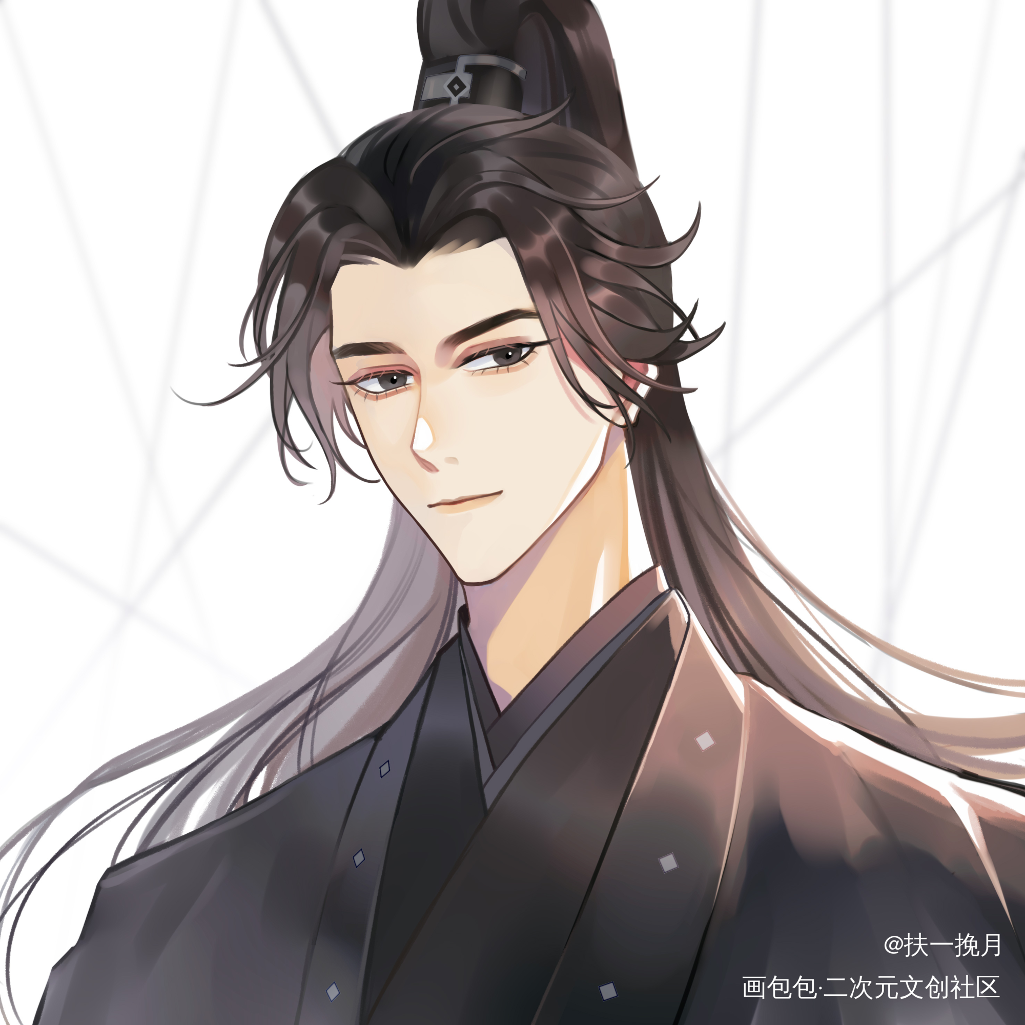 三千烦丝_古风厚涂头像绘画绘画作品