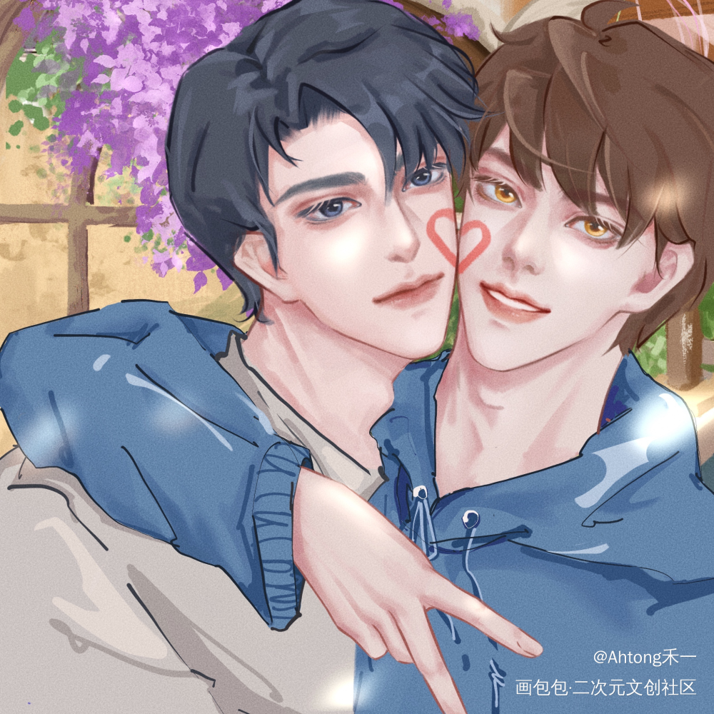 春天和晏周一起约会吧_职业替身188男团晏周绘画作品