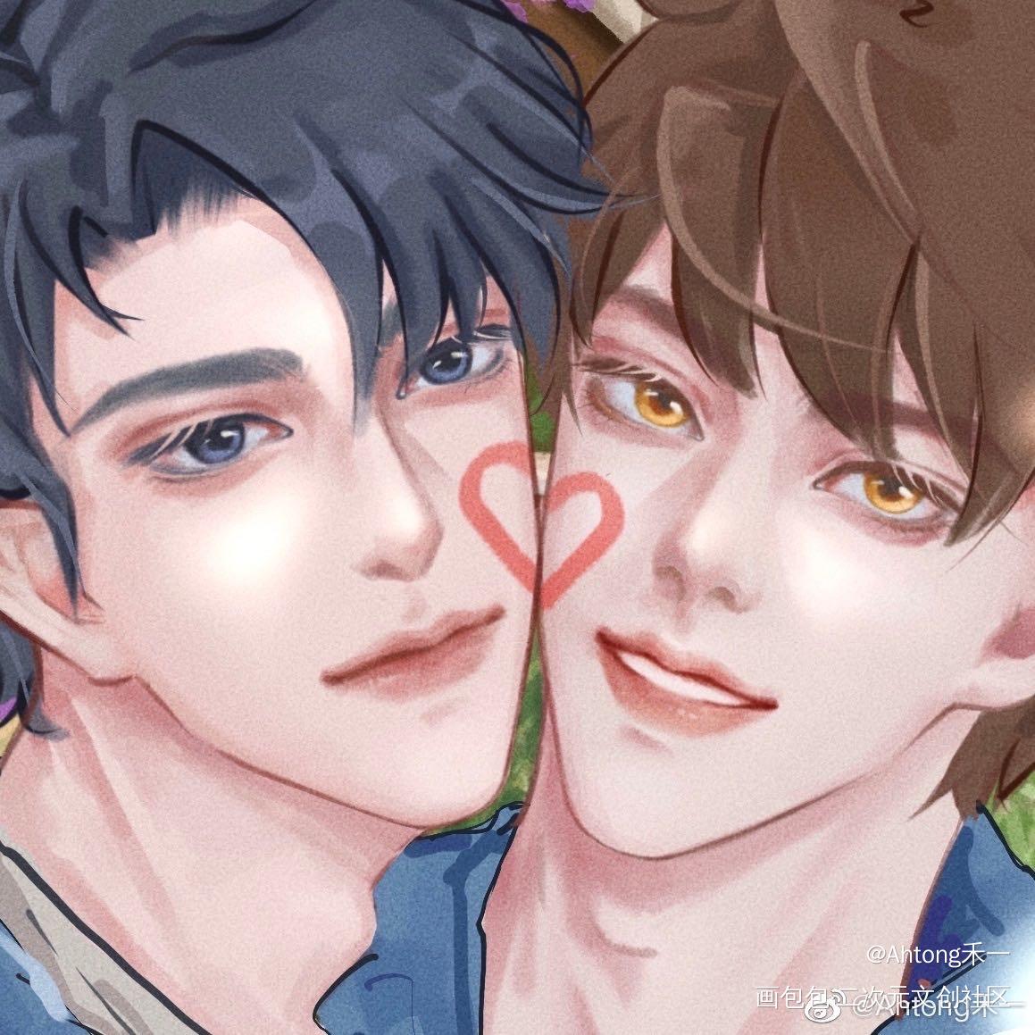 春天和晏周一起约会吧_职业替身188男团晏周绘画作品