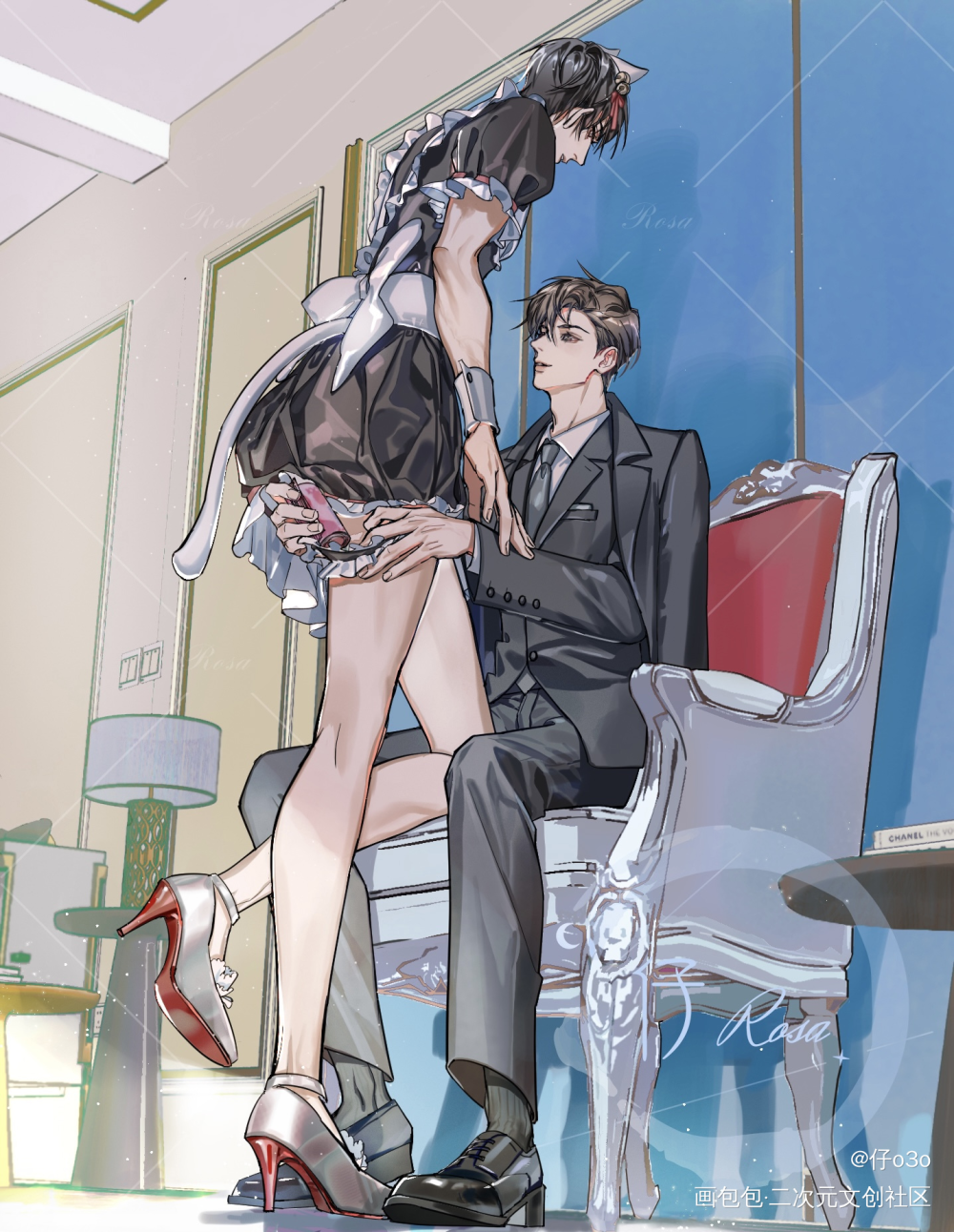 李简.情人节～_你却爱着一个傻逼188男团李简绘画作品