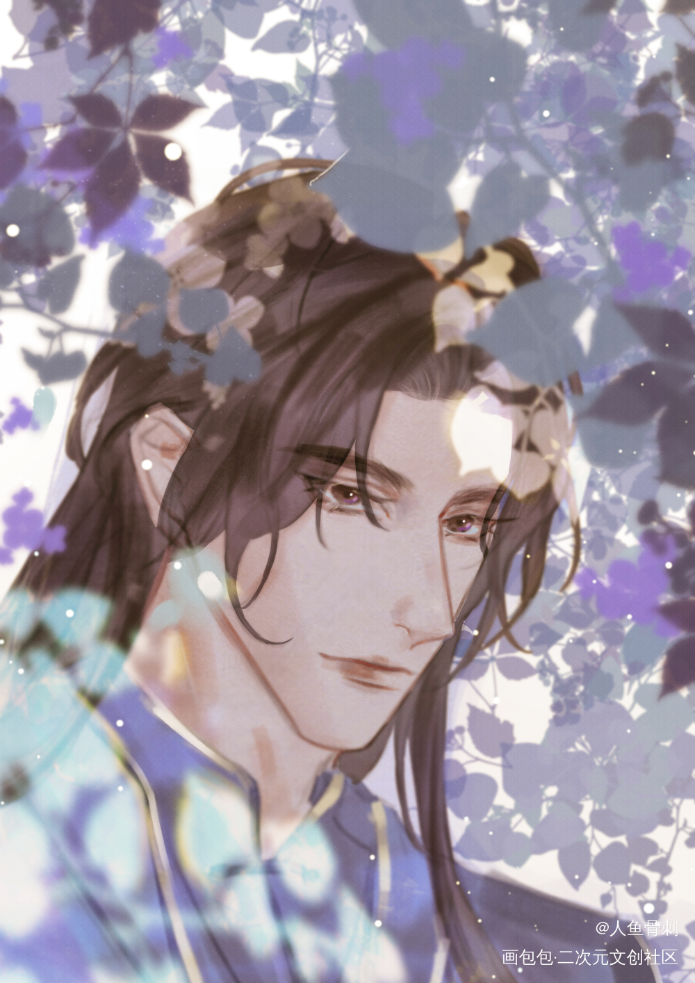 谢清呈_病案本谢清呈古风厚涂水彩头像插画同人约稿板绘绘画作品