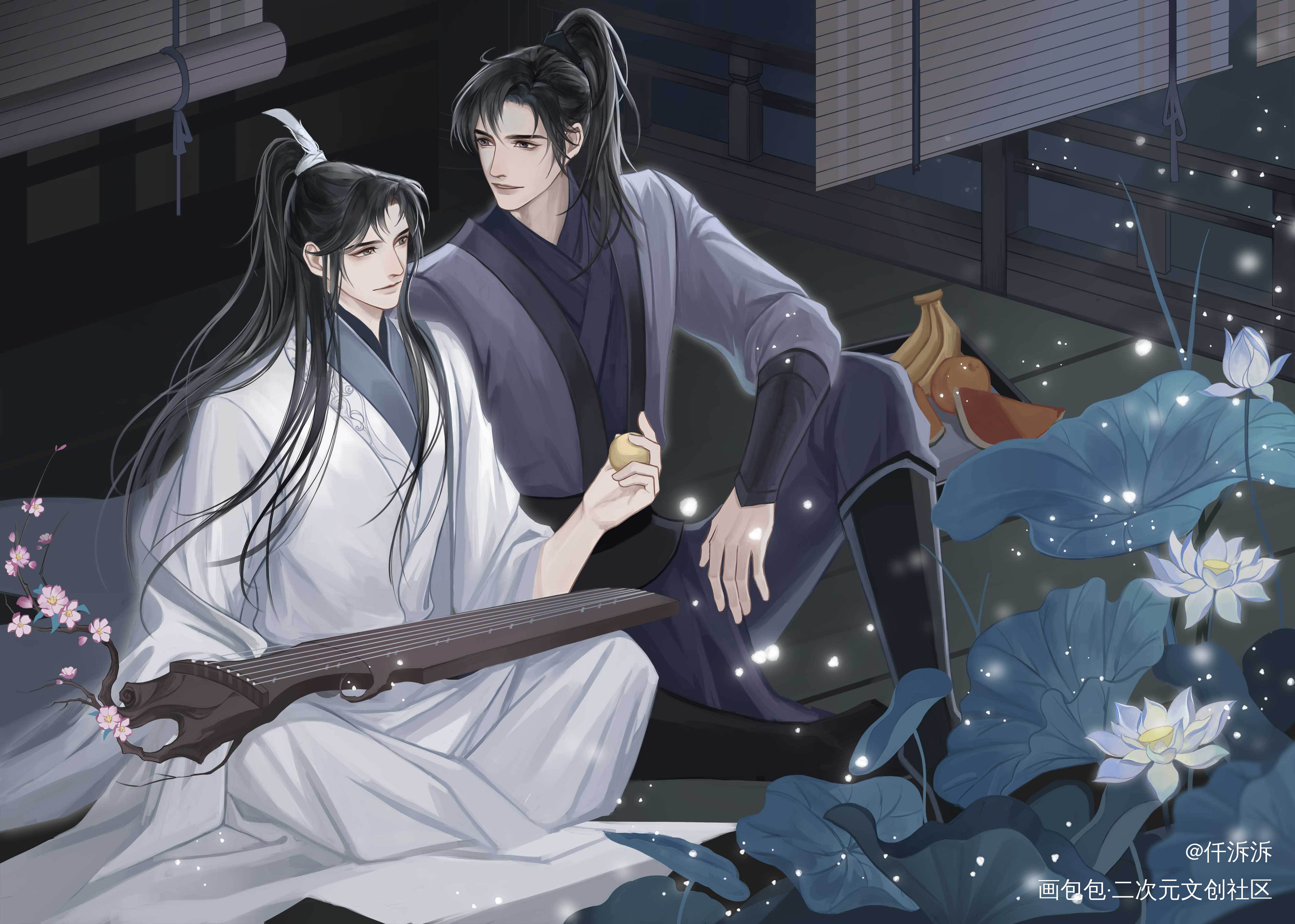 二哈和他的白猫师尊绘画作品