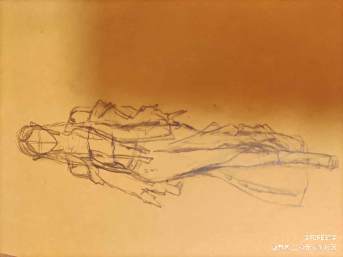 摸鱼_铅笔摸鱼页绘画作品
