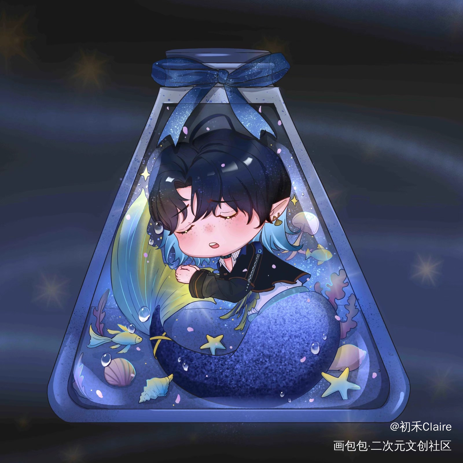 流明小宝贝～_明日方舟流明Q版插画同人绘画作品