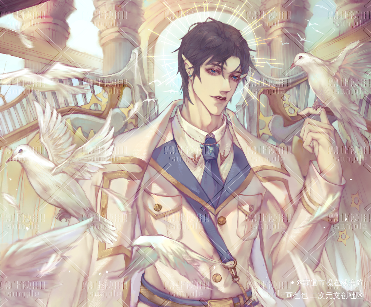 祂（稿件展示）_厚涂插画同人约稿oc绘画作品