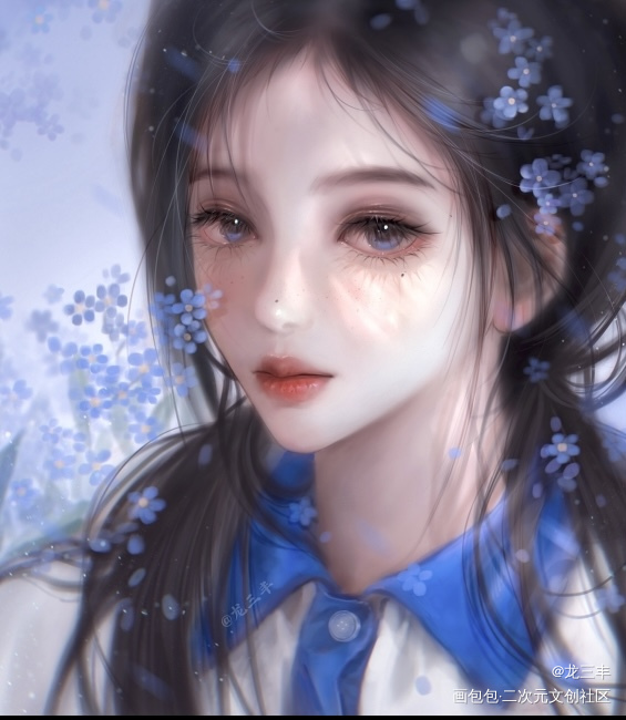 在夏天遇见的，就在夏天告别吧_厚涂勿忘我原创头像绘画原创绘画作品