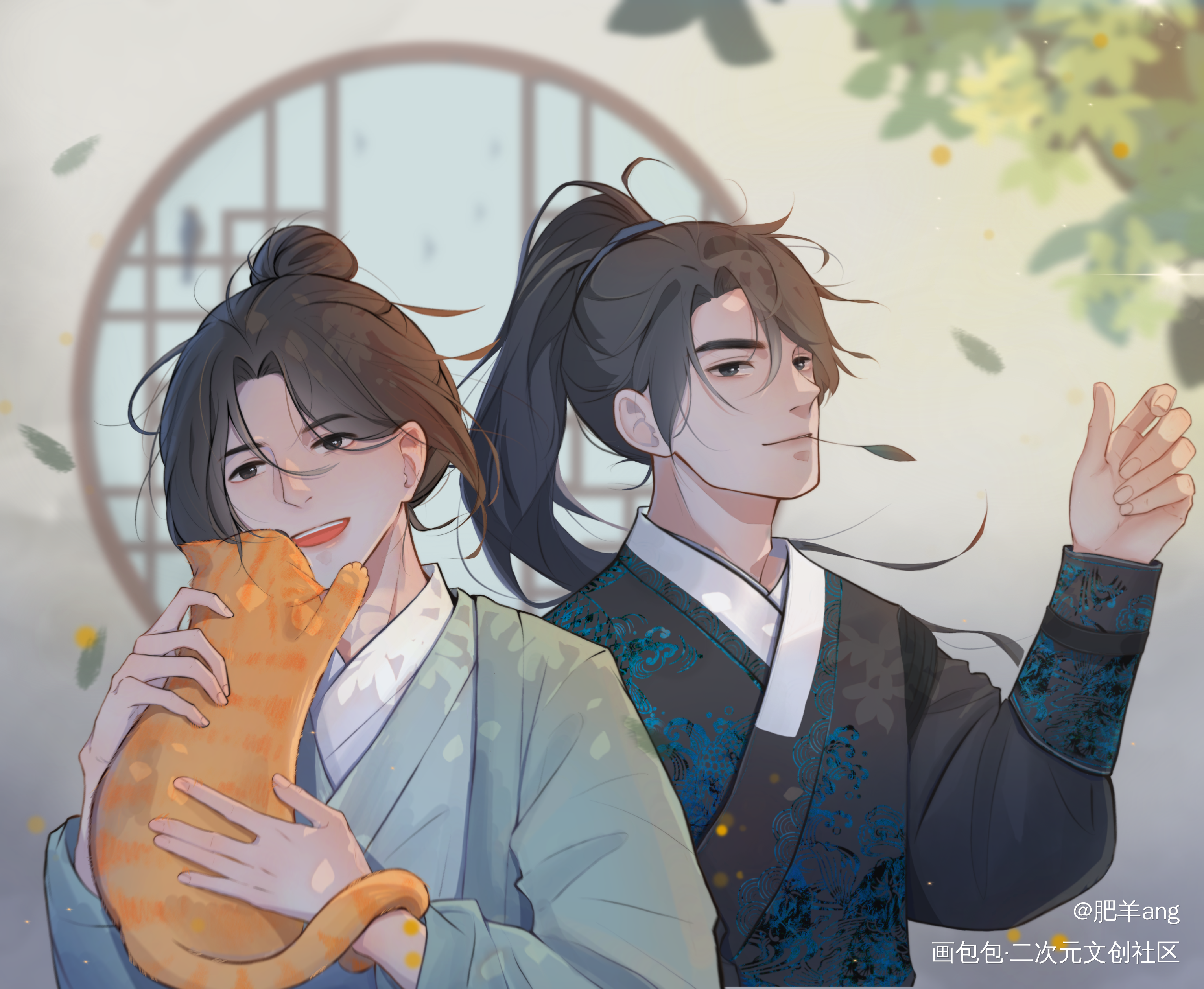 立夏快乐_将进酒松玉摸鱼页绘画作品