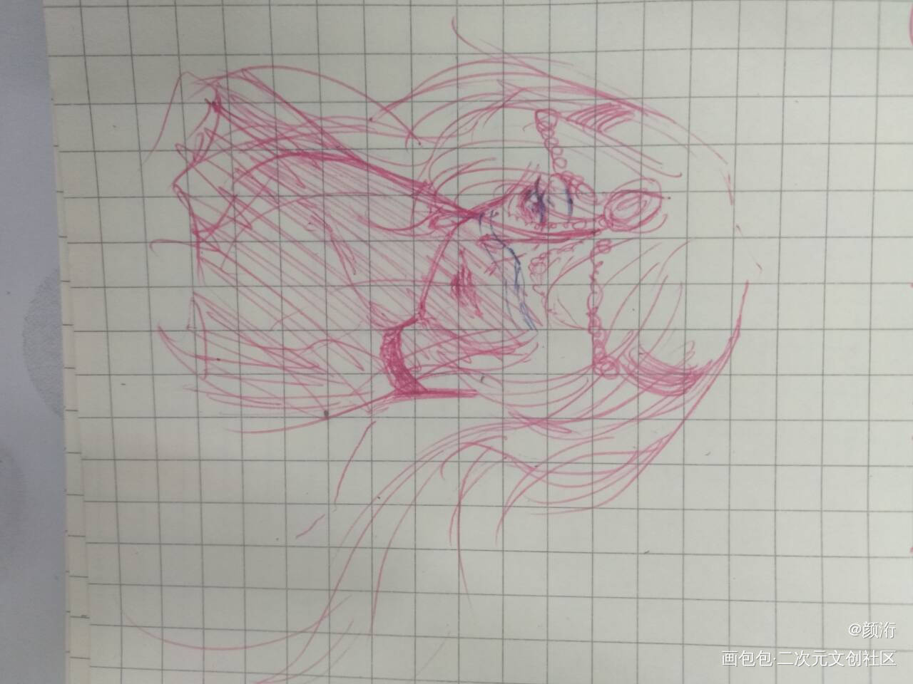摸鱼_铅笔绘画作品