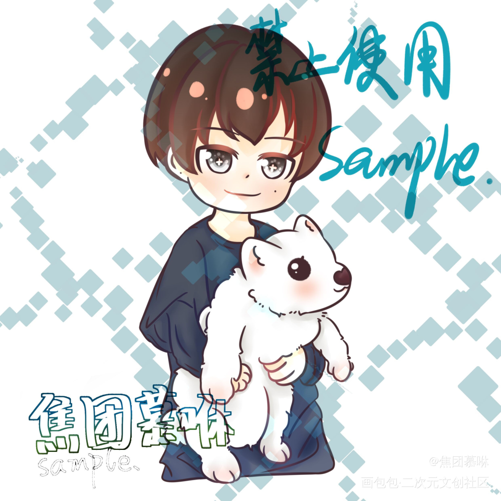 稿_Q版指绘摸鱼约稿绘画绘画作品