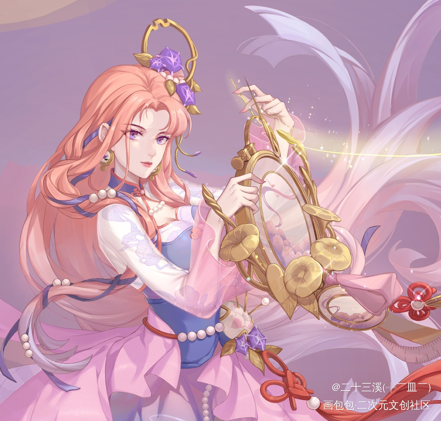 昭君乞巧织情_王者荣耀板绘涂平涂日系我要上首推插画绘画作品