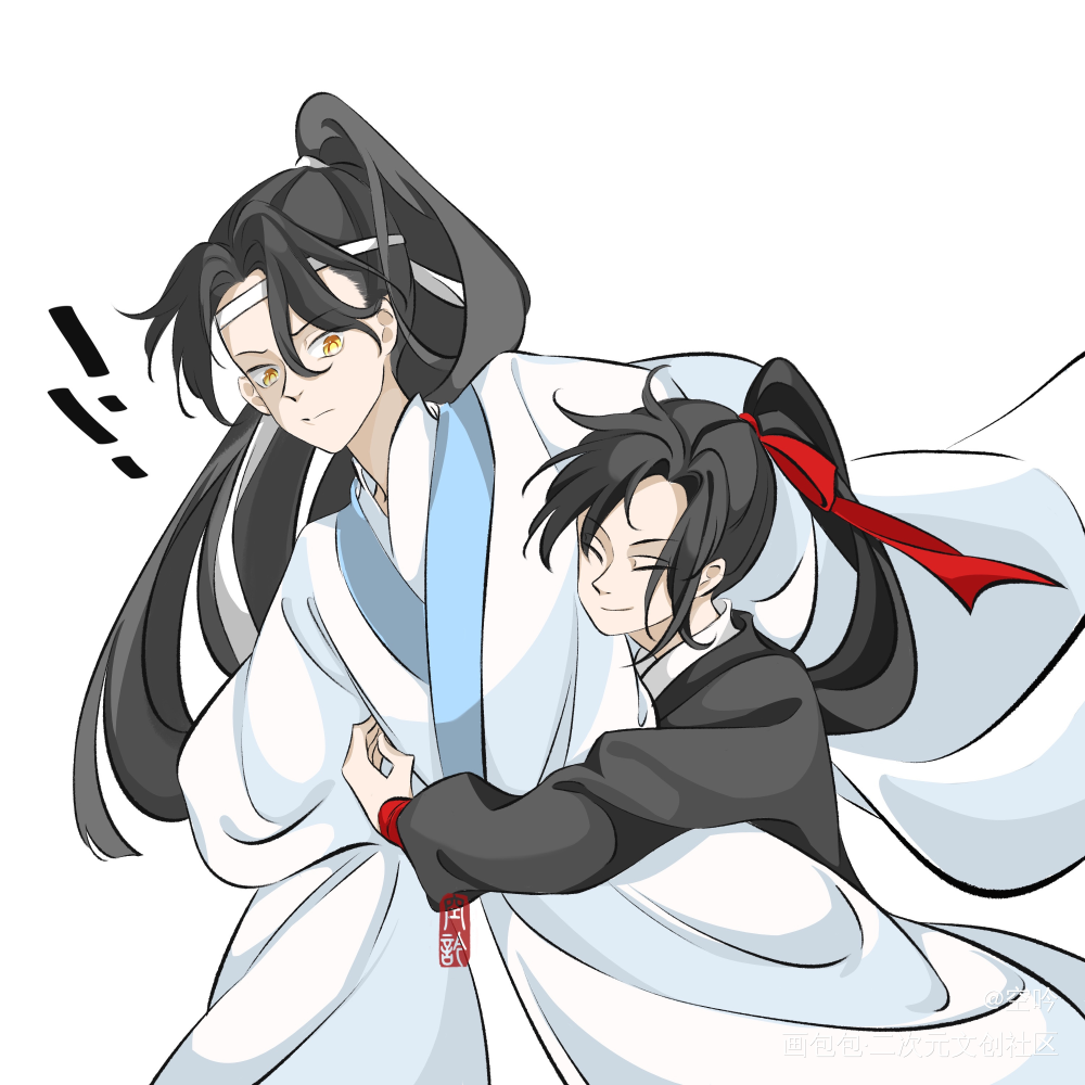 小羡飞扑！_魔道祖师忘羡绘画作品