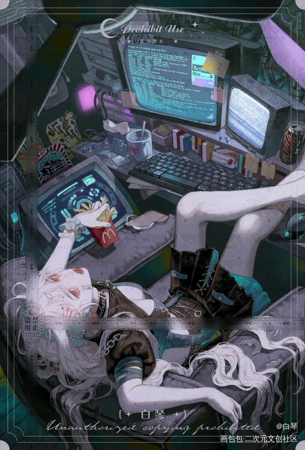 草莓陶瓷_黑客_厚涂草莓陶瓷插图绘画绘画作品