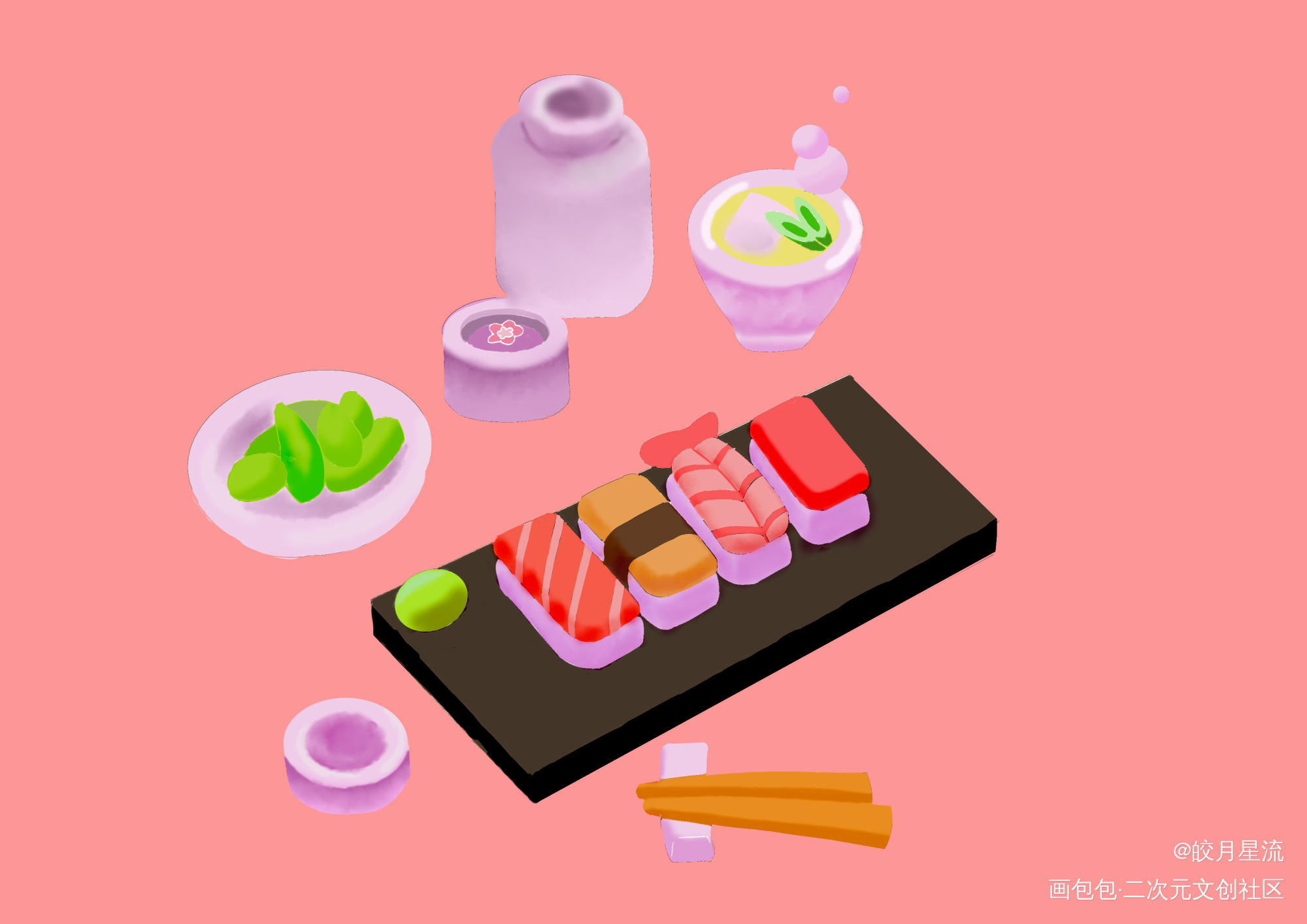 吃的_摸鱼页绘画作品