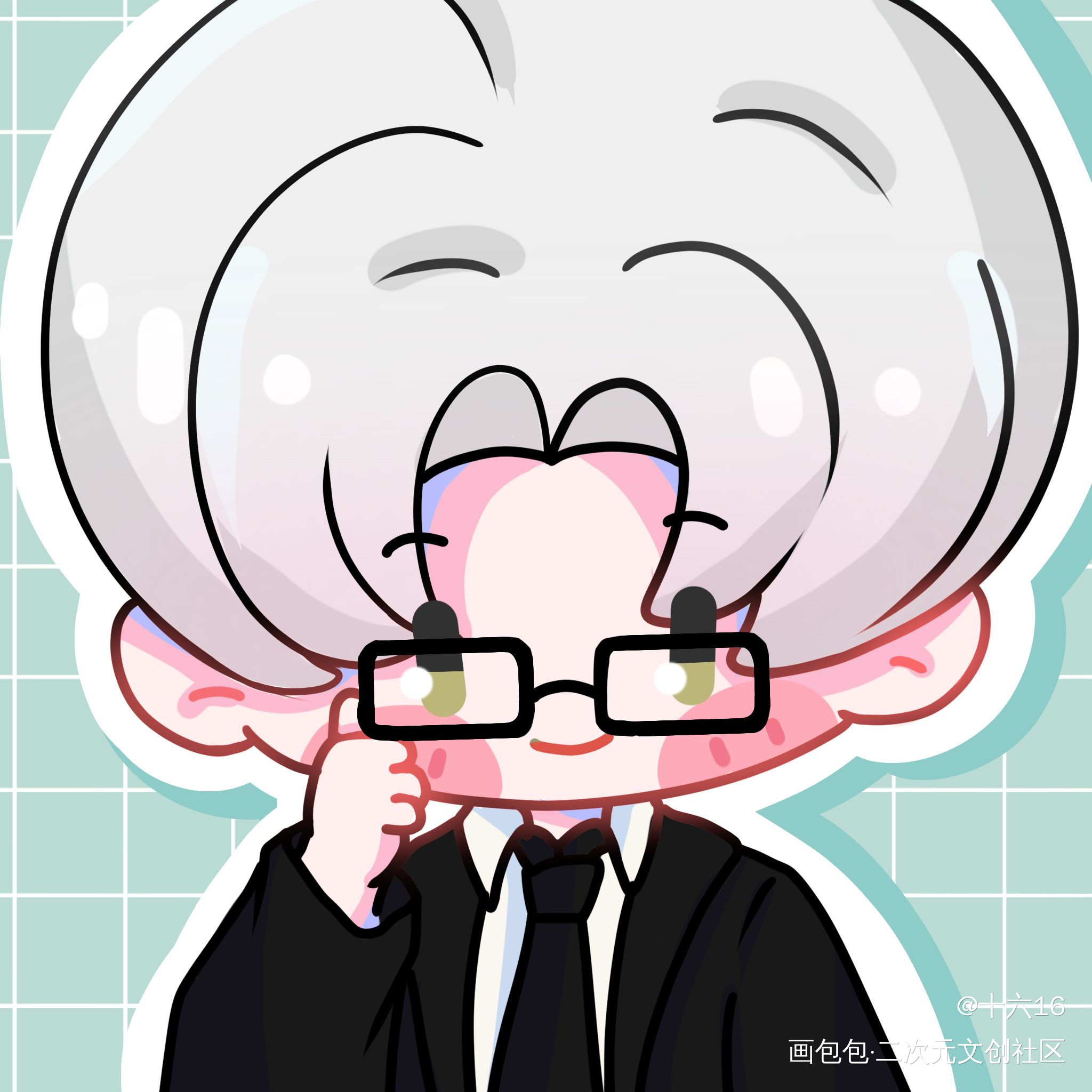 "你成功引起了我的注意"_未定事件簿莫弈q版绘画作品