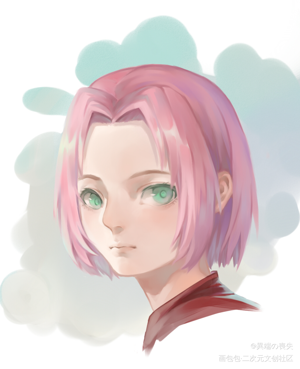 樱樱大头_火影忍者板绘涂头像插画火影同人头像约稿绘画作品