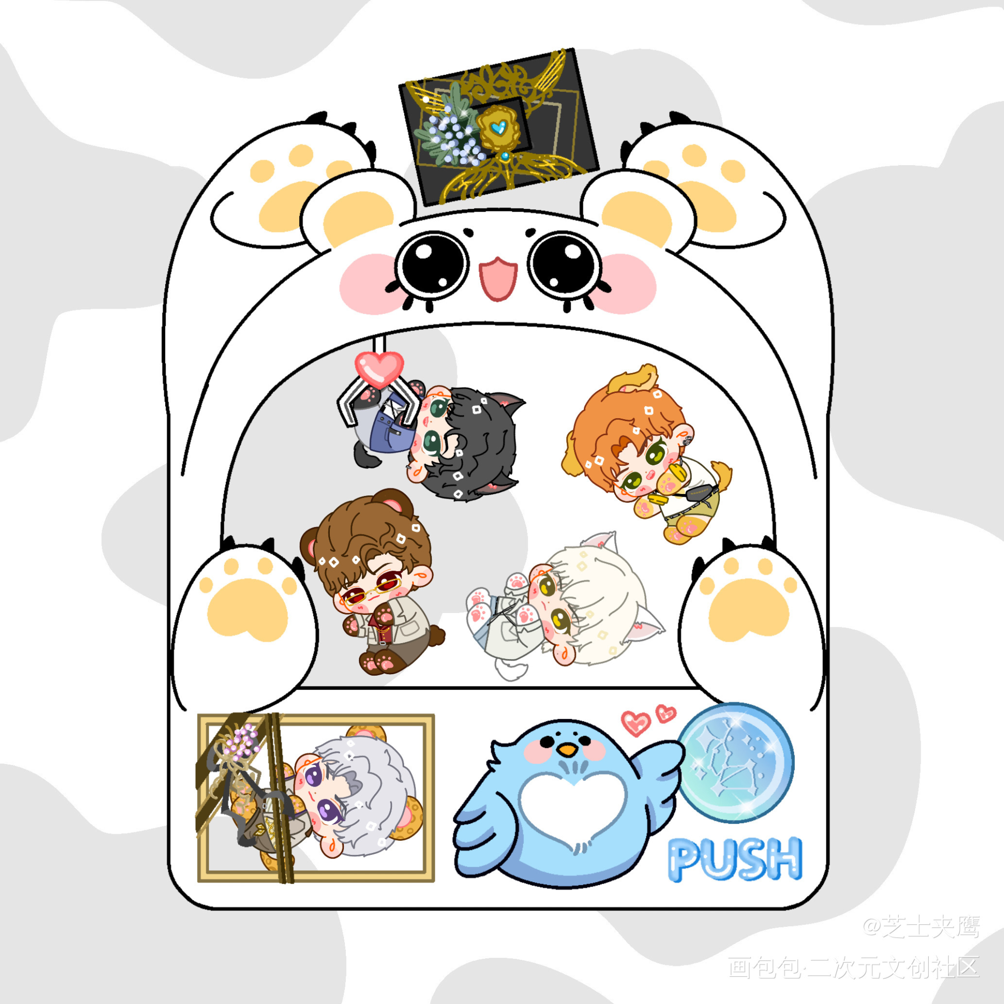 设计师快乐机_光与夜之恋查理苏齐司礼陆沉萧逸夏鸣星绘画作品