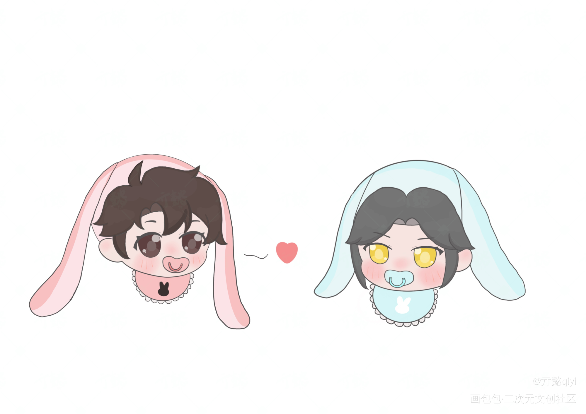 宝宝叽宝宝羡_魔道祖师忘羡蓝忘机魏无羡520CP守护节墨香铜臭绘画作品