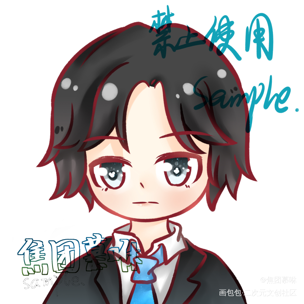 稿稿_Q版指绘摸鱼约稿绘画绘画作品