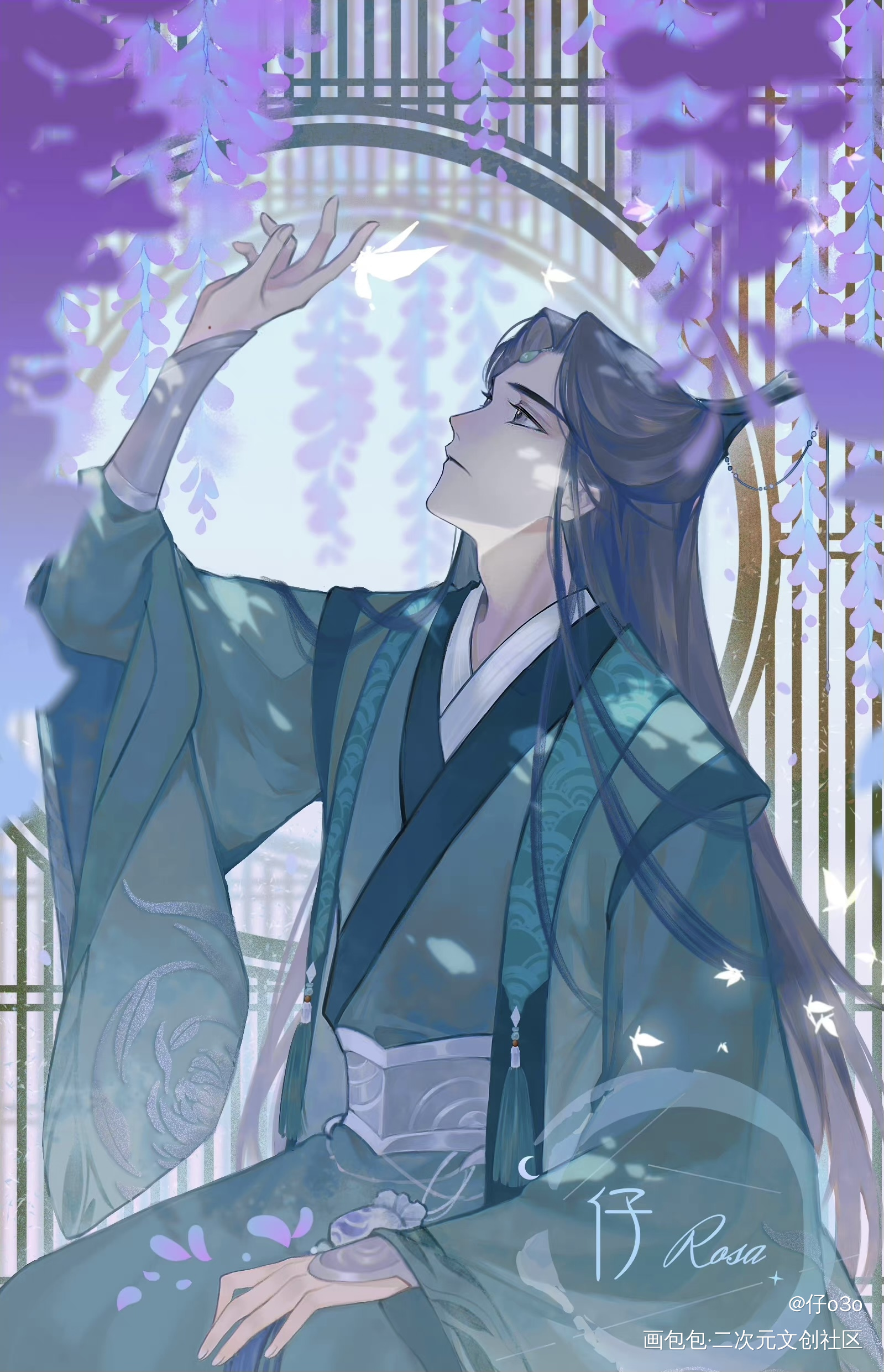 蝶语_二哈和他的白猫师尊姜曦姜夜沉绘画作品