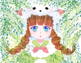 春天的小羊_绘画作品