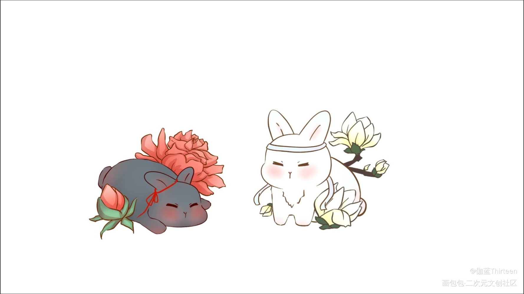 动物系列之忘羡_魔道祖师忘羡绘画作品