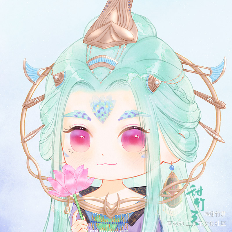 奉眠_板绘涂古风q版同人同人绘奉眠人物头像眷思量摸鱼绘画绘画作品