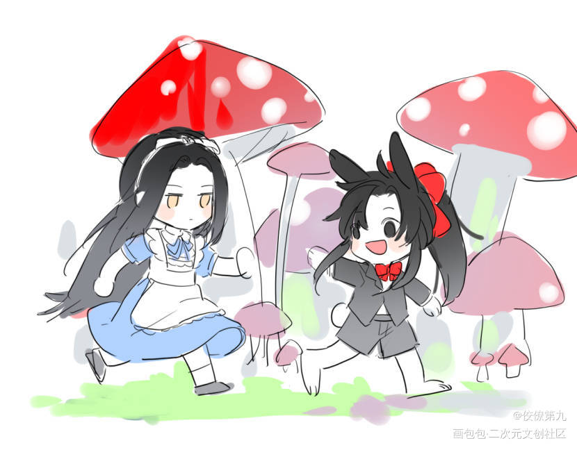 魔道祖师蓝忘机魏无羡忘羡_魔道祖师忘羡墨香铜臭绘画作品