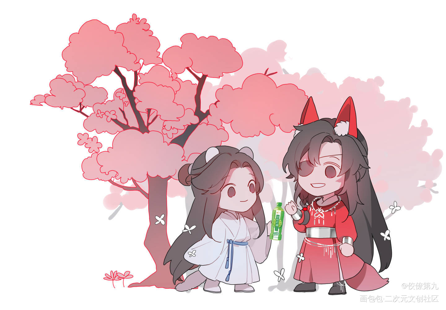 天官赐福花城谢怜花怜_天官赐福花怜忘羡古风原耽墨香铜臭绘画作品