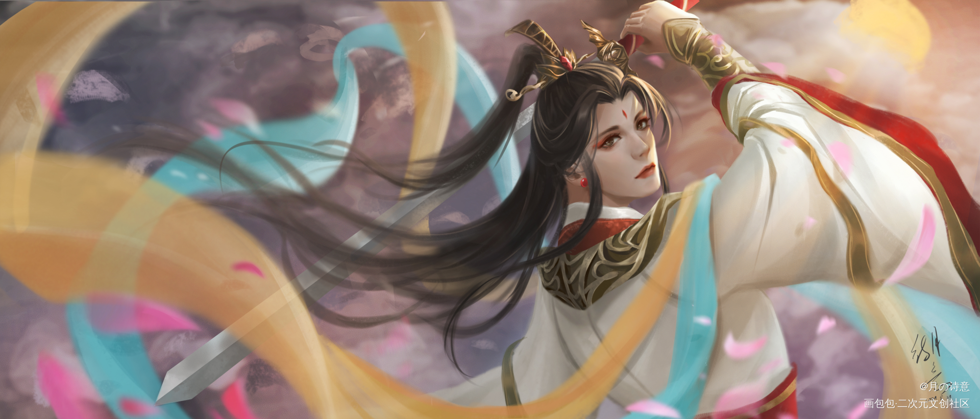太子悦神&血雨探花_天官赐福花怜谢怜花城厚涂半身我要上首推同人板绘绘画作品