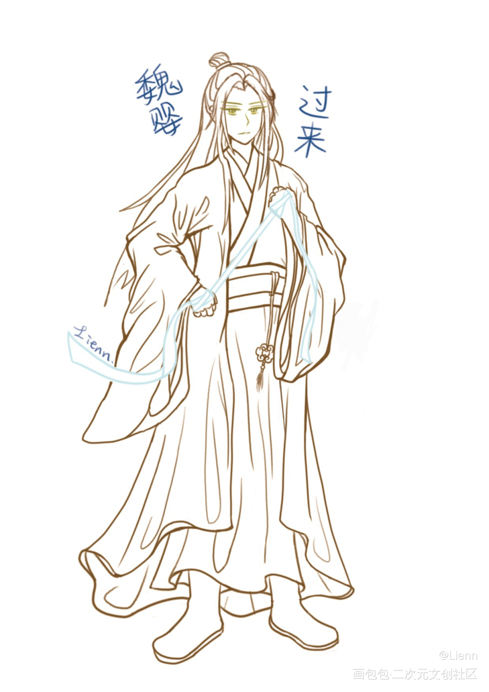 _魔道祖师忘羡摸鱼绘画作品