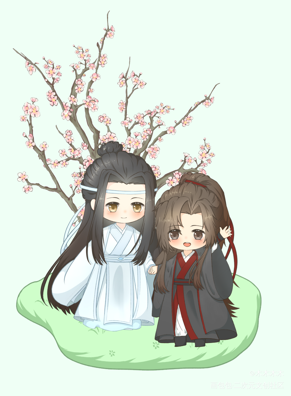 忘羡_魔道祖师忘羡Q版墨香铜臭绘画作品