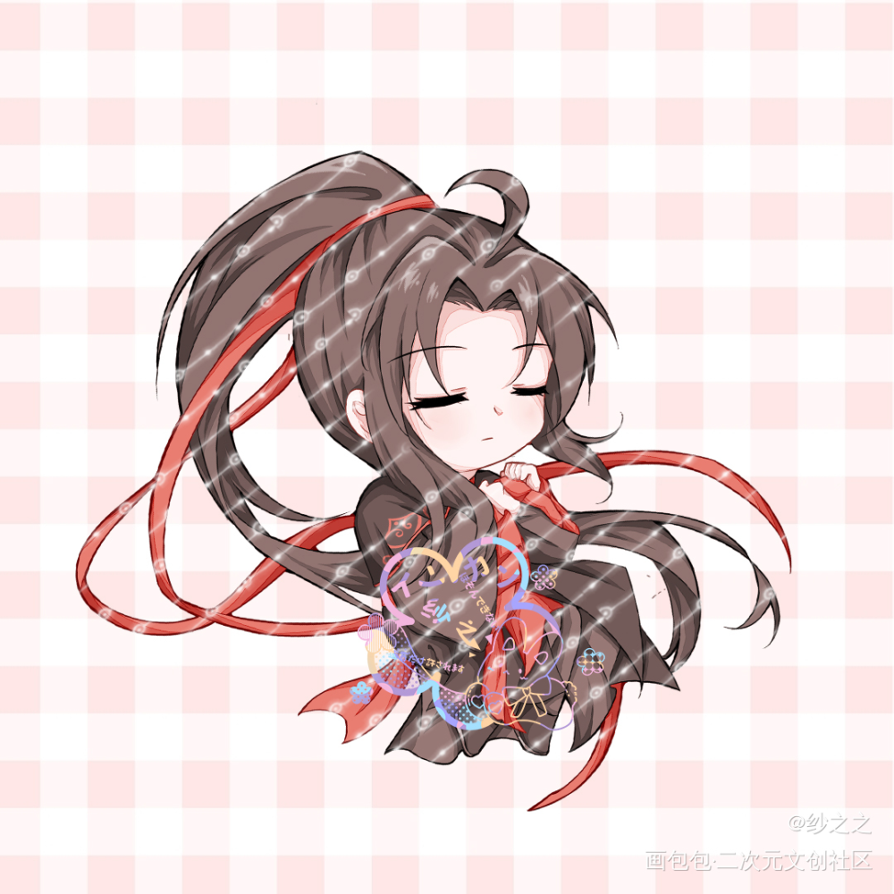 魔道-忘羡-开授权_魔道祖师忘羡魏无羡Q版头像同人绘画作品