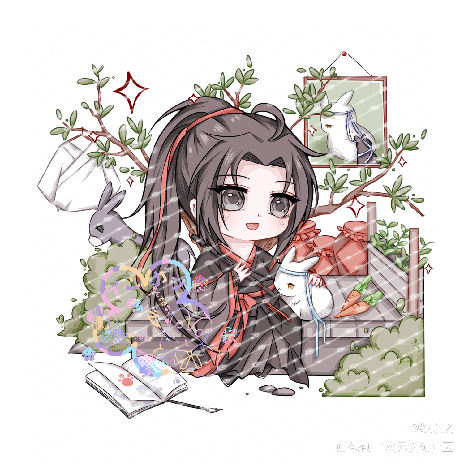 魔道-忘羡-制品 开授权_魔道祖师忘羡蓝忘机魏无羡Q版头像同人绘画作品