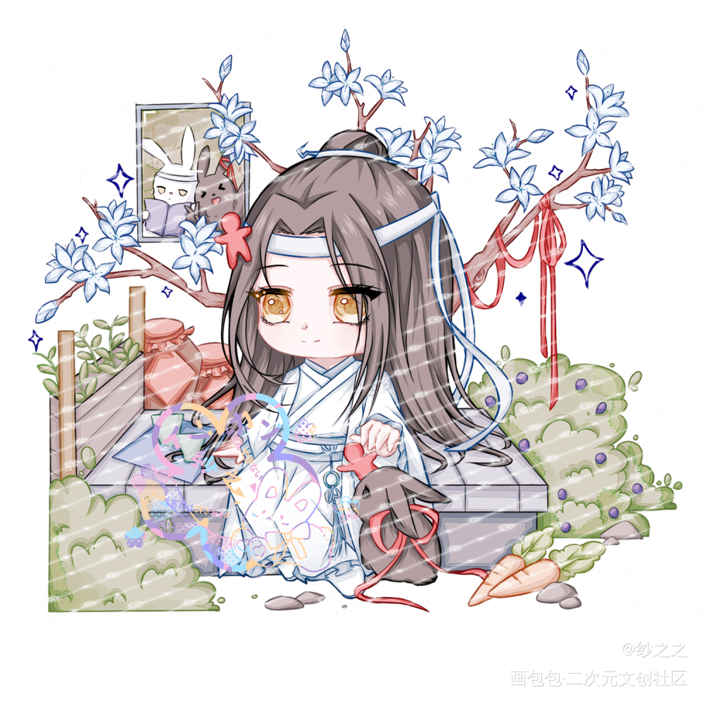 魔道-忘羡-制品 开授权_魔道祖师忘羡蓝忘机魏无羡Q版头像同人绘画作品