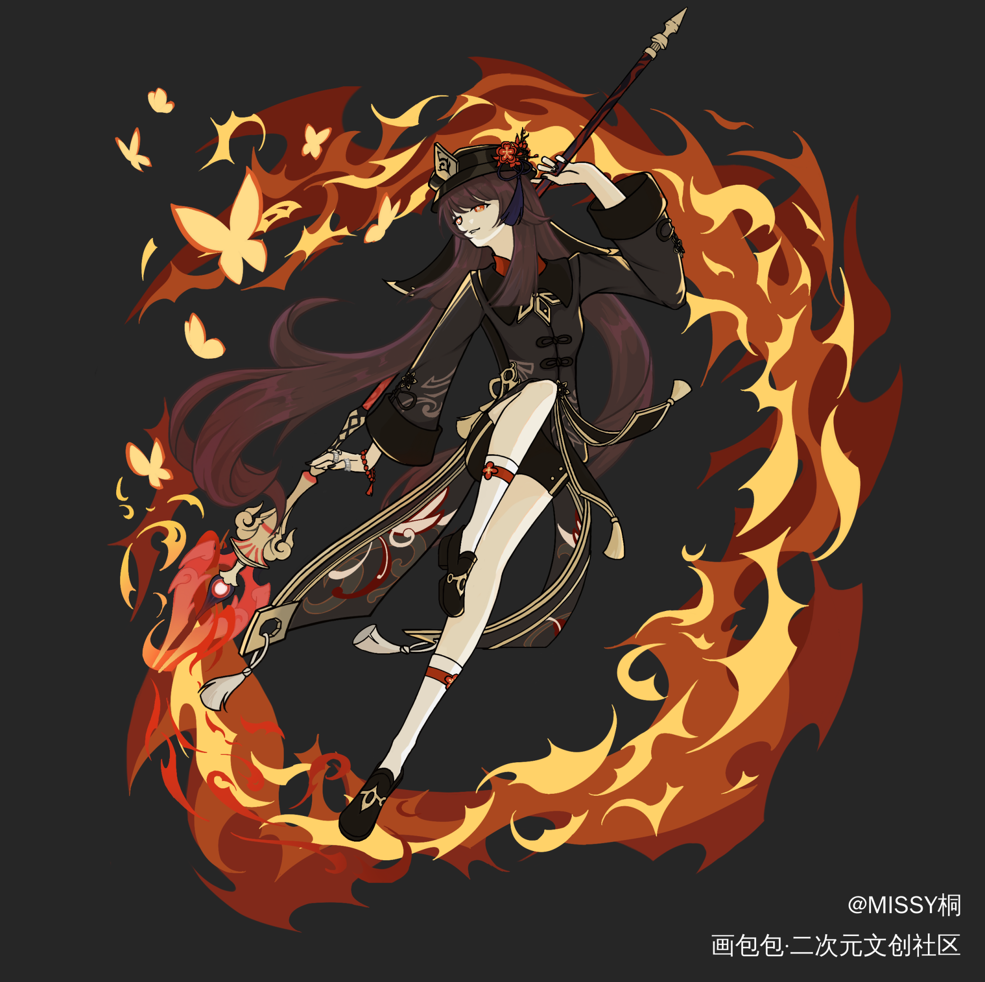 胡桃~_原神原神胡桃胡桃绘画作品