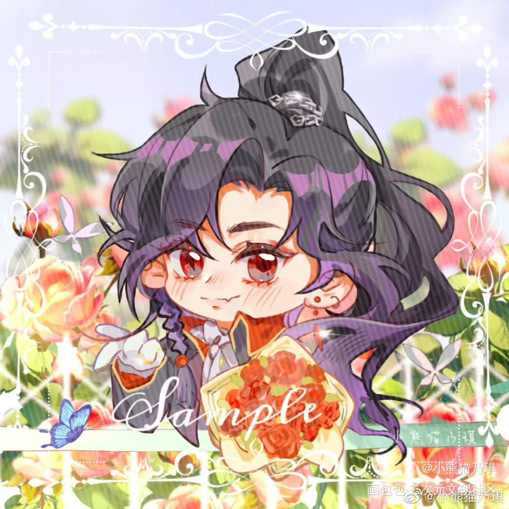 花花生贺头像_天官赐福花怜花城Q版墨香铜臭绘画作品