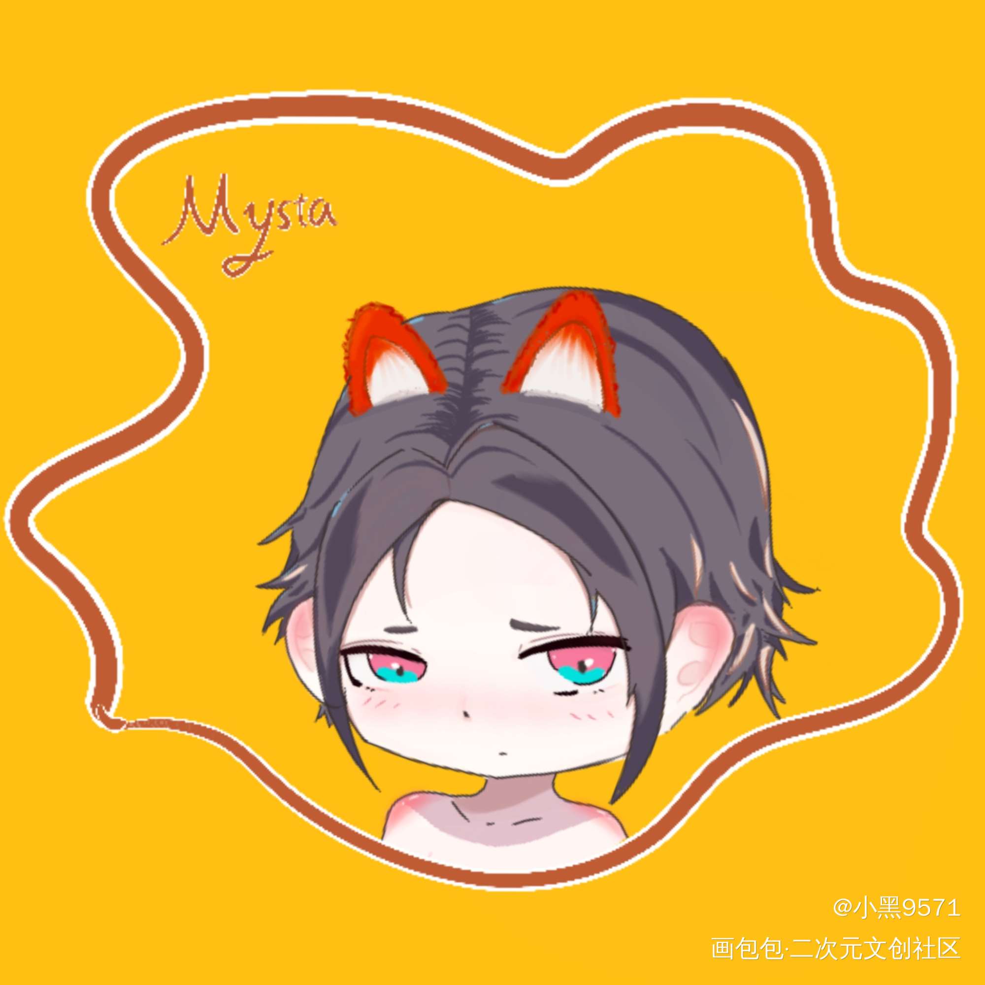 _彩虹社Q版mystarias板绘绘画作品