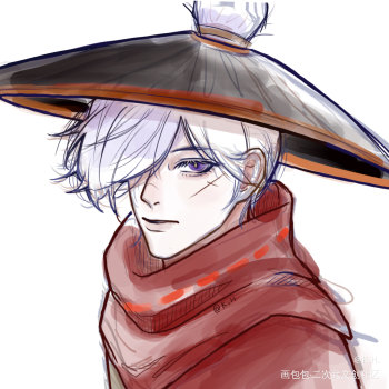 无人知晓的我_光遇摸鱼头像同人光遇箬笠绘画绘画作品