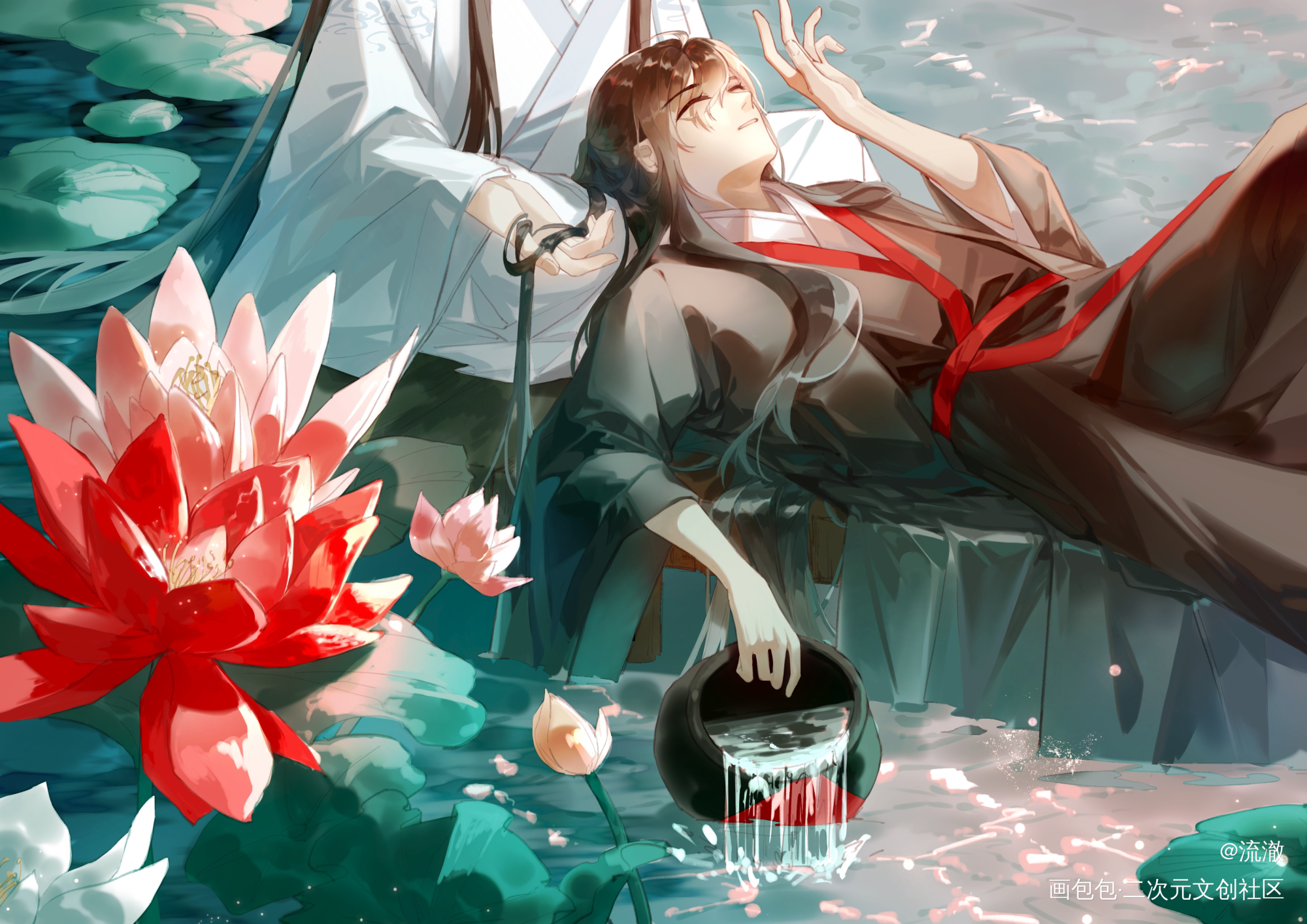 忘羡_魔道祖师忘羡蓝忘机魏无羡古风墨香铜臭绘画作品