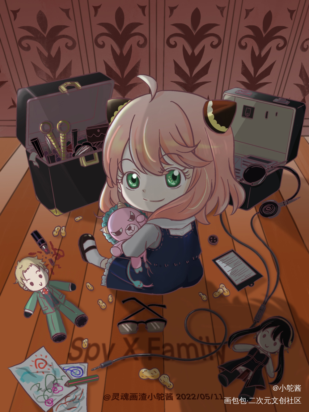 我也来画一只阿尼亚_间谍过家家插画阿尼亚procreate画画绘画作品