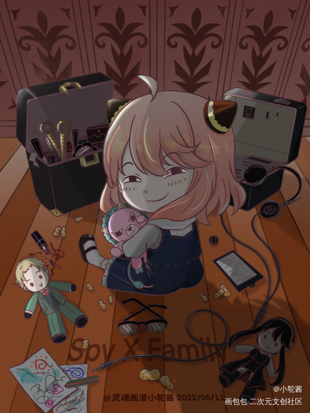 我也来画一只阿尼亚_间谍过家家插画阿尼亚procreate画画绘画作品