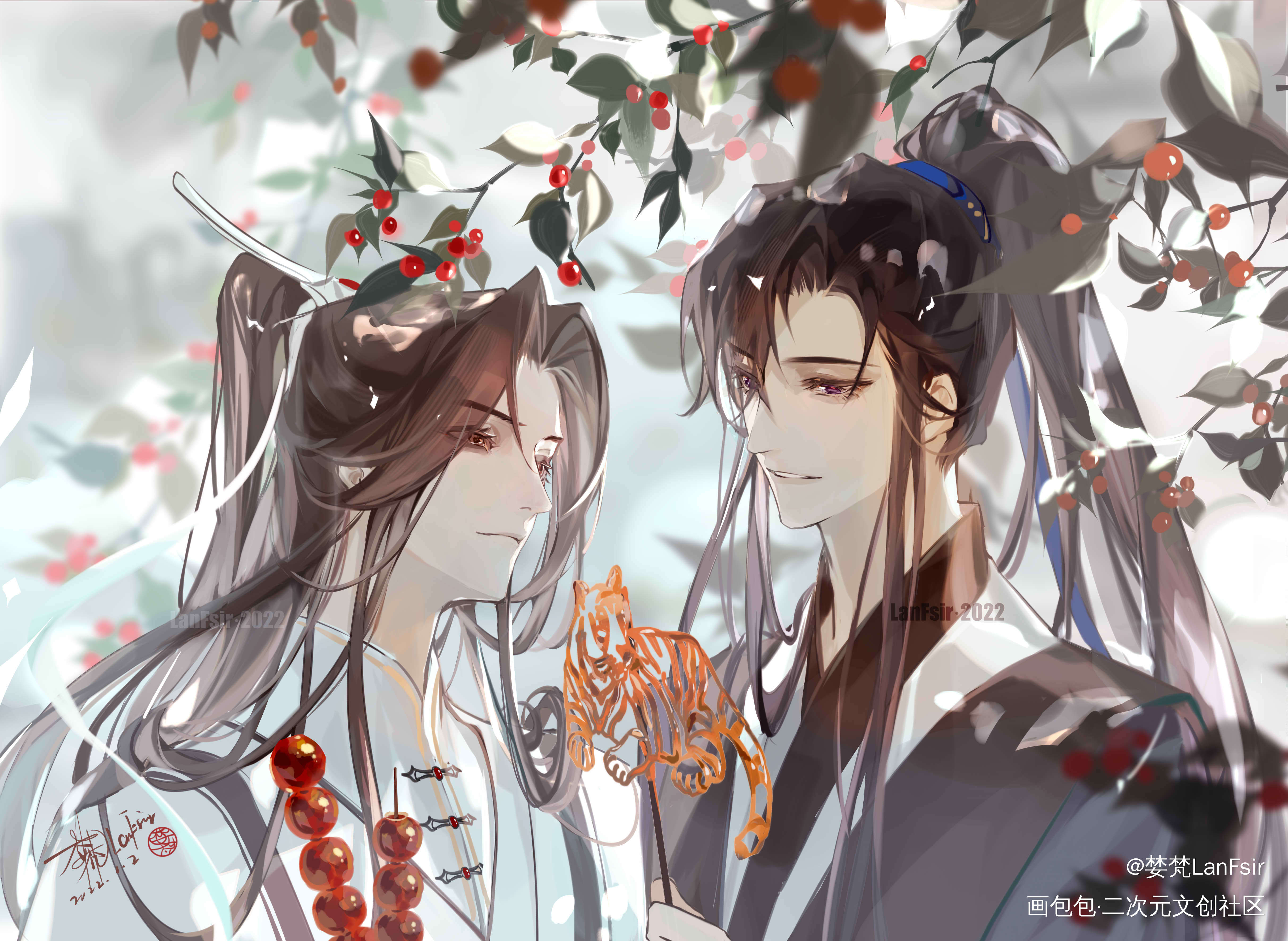 燃晚_二哈和他的白猫师尊燃晚墨燃楚晚宁绘画作品